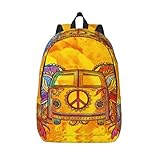 fifbird Mochila escolar unisex para mujer, ligera, de lona, casual, para laptop, para viajes, al aire libre, camping, mochila escolar, Coche retro de color, Talla única