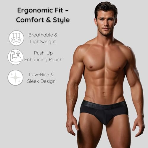 X2 Men’s Enhancing Briefs – Low-Rise, Push-Up Pouch, Ultra-Comfortable, Breathable & Lightweight Fabric2