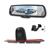 Dolphin Automotive Dual Lens Brake Light Reversing Camera with Mirror Monitor Kit for Mercedes-Benz Sprinter (2007-Current) & VW Crafter (2007-2015) Rear View Backup Camera AHD 720P (Stalk Mount)