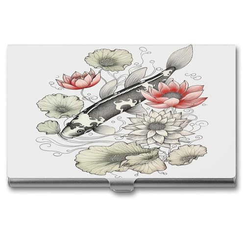Porte-cartes de visite japonais en métal épuré avec fermoir sécurisé