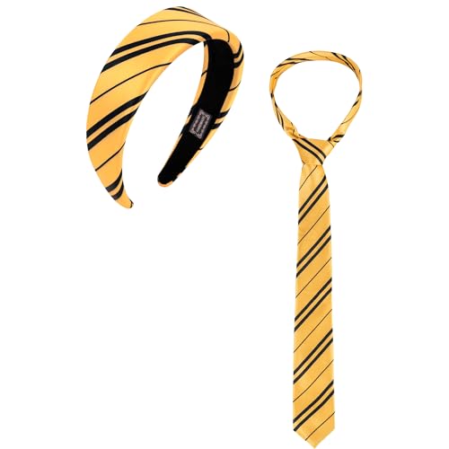kitihoney Halloween Costume Accessories Women Yellow Stripe Headband Tie Adult Cosplay Party Hair Accessory