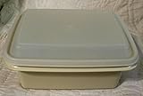 Vtg Tupperware Tan Ice Cream Keeper Storage Container