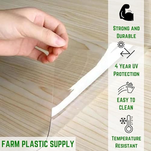 Farm Plastic Supply Clear 12 Mil Vinyl Sheeting, Roll for Storm Windows & Tablecloth Protector (4.5' x 20')