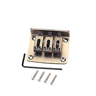 Alnicov Chevalet réglable hardtail à 3 cordes en bronze pour guitare Cigar box - Les Beatles, Paul McCartney, John Lennon, RIngo Starr, George Harrison