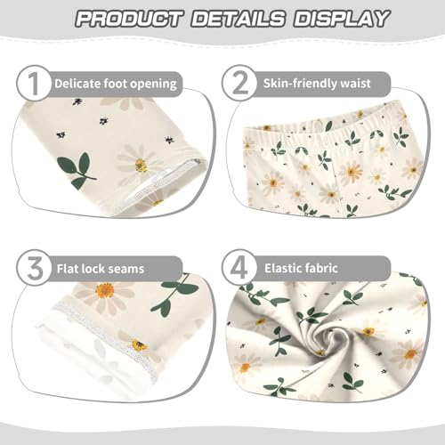 Small Daisy Flower Girls Leggings Ultra Soft Compression Yoga Gym Pants for Kids 4-10T3