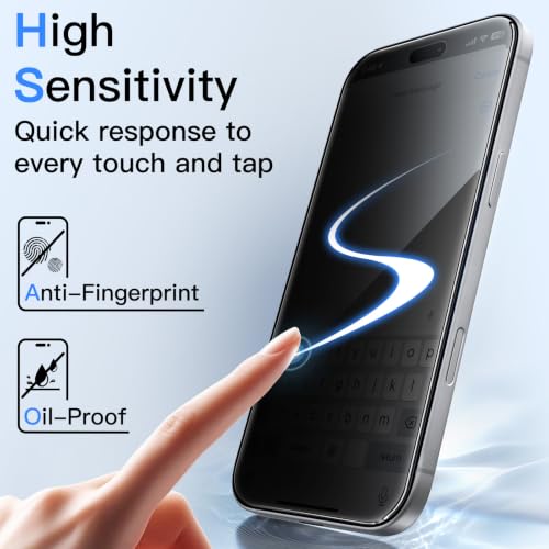 Image of JETech Privacy Screen Protector for iPhone New Pro Max, 2+2 Pack