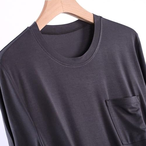 Men's Summer Pajama Set Short Sleeve Pant Pj Drawstring Crewneck Loungewear Medium Waist4