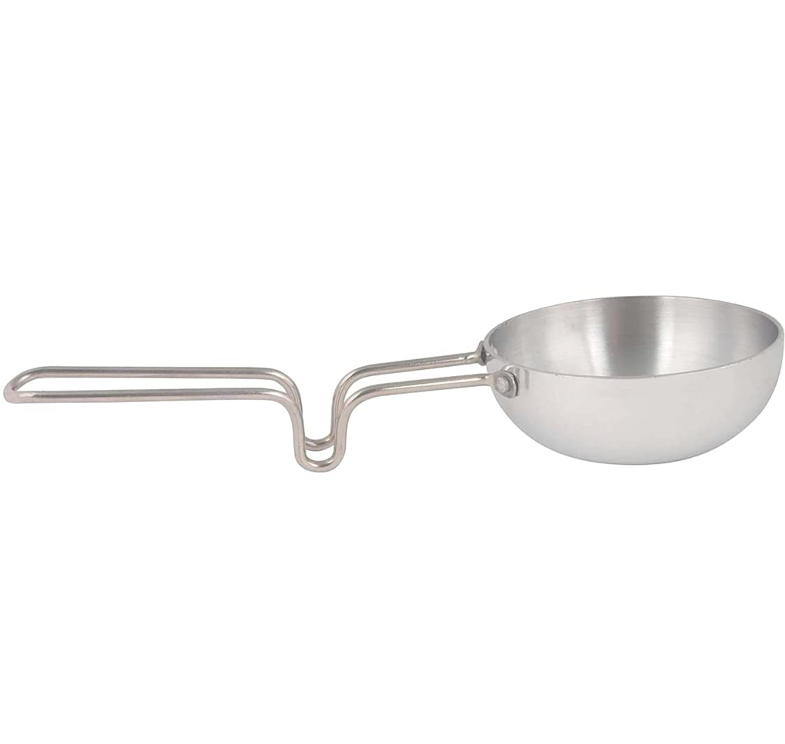 V P J Steel Induction Base Tadka Pan, Compatible with Gas & Induction, Useful for Home & Kitchen, Restaurants (5 in, Silver)