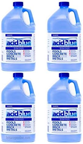 Acid Blue Muriatic Acid by CPDI - Swimming Pool pH Reducer Balancer | Buffered, Low-Fume - Case (4 Gallons)