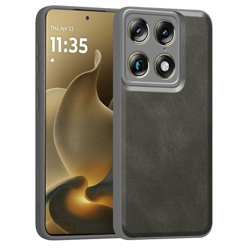 Image of amazon basics Back Cover for Moto Signature 5G | Ultra Slim Soft Rubberised Case | Oil Feel Soft Leather Back | Camera Protection - Gray