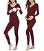 Produktbild Damen Ultra Soft Thermo Unterwäsche Labor/Liefer/Stillen Umstands-Pyjama Set Basic Stillen Shirts, Schwangerschaft Unterwäsche Top und Hose Set Gr. X-Large, weinrot