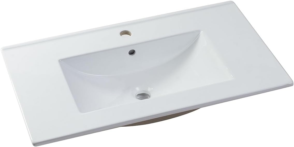 Vente-unique YANGRA bathroom vanity with the soft-close drawer open