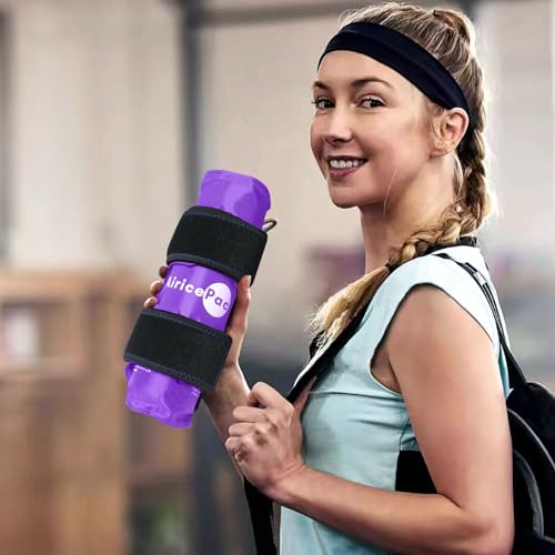 Image of AiricePac Ice Pack for Knee Pain Relief, Reusable Gel Ice Wrap for Injuries, Swelling, Knee Replacement Surgery, Cold Compress Therapy for Arthritis, Meniscus Tear and ACL, Purple