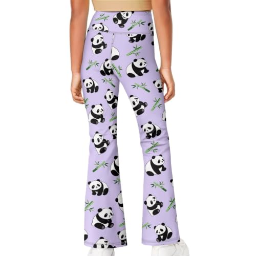 Image of Girls Leggings Floral Print High-Waisted Flared Pants 5-14 Years