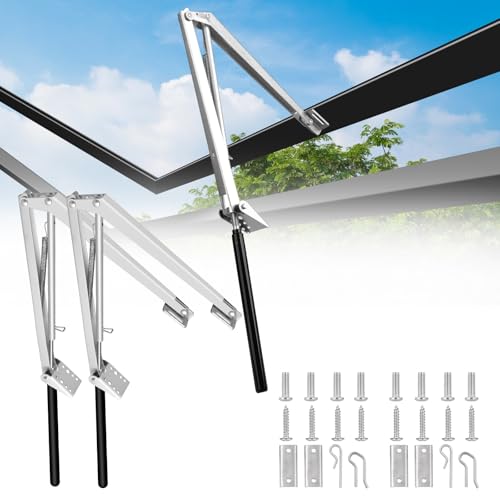 Inoamity - Inoamity Ouvre-Fenêtre Automatique pour Serre - Kit d'Aération Thermique 15-30°C avec Ressort Galvanisé, Charge 7kg, Ouverture 45cm, Installation Sans Électricité (2 Pièces)