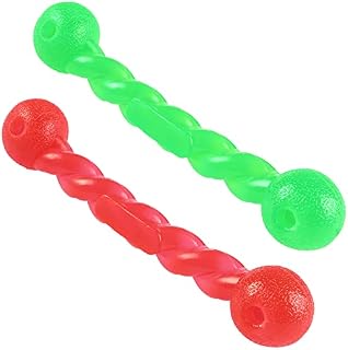 2 Pieces Rubber Dog Chew Toy, Dog Chew Toys For Aggressive Chewers, Indestructible Dog Toys Chew Bones For Teething.(Red & Green)