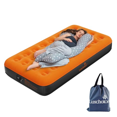 Luxchoice Air Mattress with Built-in USB Rechargeable Pump Camping Inflatable Mattress Portable Blow up Mattress Air Bed Guest Bed for Home Outdoors Hiking Travel
