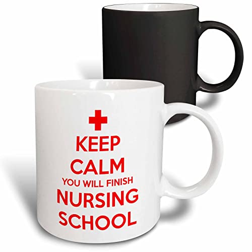 3dRose "Keep Calm You Will Finish Nursing School" Mug, 11 oz