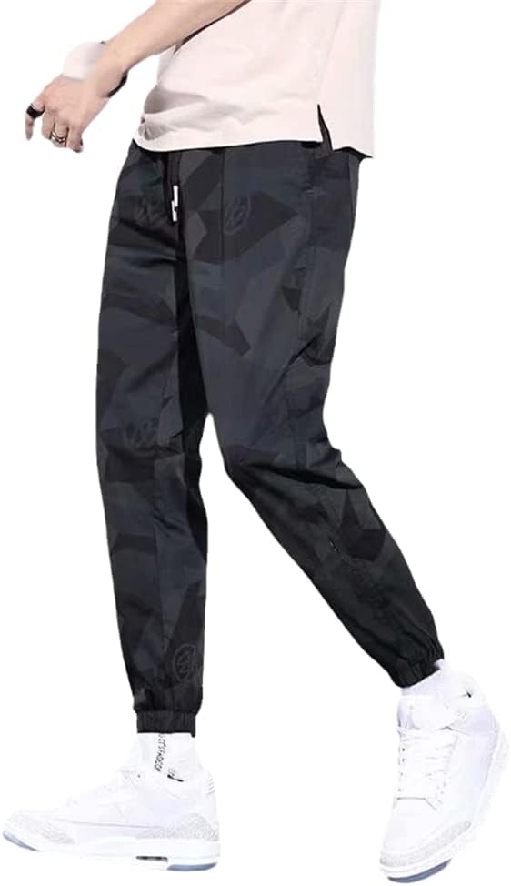 Streetwear Casual Camouflage Jogger Pants Men Tactical Military Trousers Drawstring Elastic Waist Male Cargo
