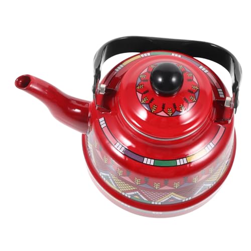CIYODO Caldera de esmalte café Calentador más cálido cocina punto cafeteras bote cafe jarra cafe teapot cafetera jarra teteras estufa tetera tetera estufa de tetera Acero inoxidable rojo