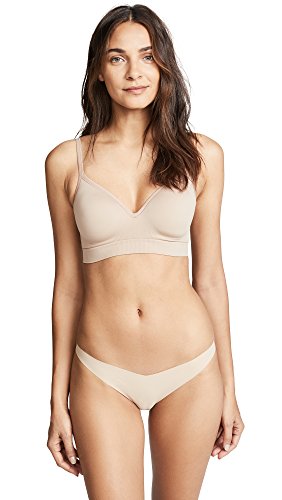 Yummie Women's Dawn Seamless Wire Free T-Shirt Bra, Almond, Medium