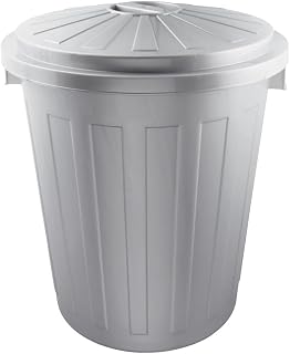 keeeper Supermax-Tonne mit Deckel, Polypropylen, 50 l, 50 x 55 x 50 cm, Mats, Silber