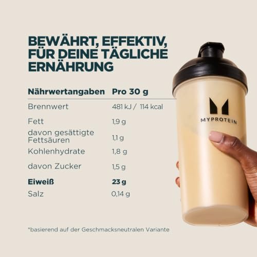Image of Myprotein Impact Whey Protein Powder, 2.2 Lbs (32 Servings) Vanilla Ice Cream, 22g Protein & 5g BCAA Per Serving, Protein Shake for Superior Performance, Muscle Strength & Recovery, Gluten Free