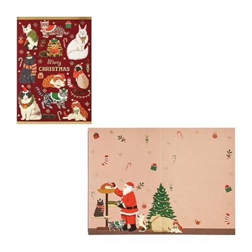 サンリオ(SANRIO) クリスマスカード ネコいっぱい メッセージカード グリーティングカード JX 9-4 107611のサムネイル