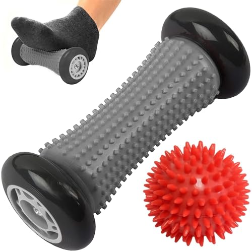 ROMIX Rodillo de Masaje de Pies Fascitis Plantar, Spiky Massage Ball für die Fußreflexzonen, Masajeador Pies para Ecuperación y Relajación de Músculos Tensos, Hombro, Alivio Dolor, Acupressure Kit