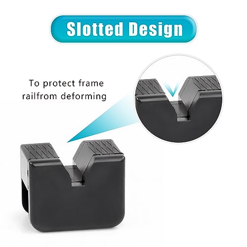 Image of gunhunt 2 PCS Car Jack Pad Adapter, Rubber Anti-Slip Waterproof Jack Stand Protector, Universal Slotted Frame Protector for Jack Stand (Black)