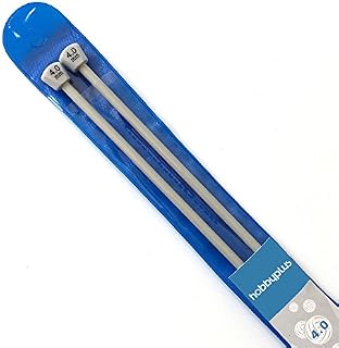Aluminium Knitting Needles, Single Pointed Set. 35cm(14") long. One Pair: 6mm
