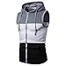 Produktbild Herren Tanktop Kapuzenpullover Zipped Hoodie ärmellos Tank Top Unterhemden Tankshirt Fitness Muskel Gym saugfähige Weste Bodybuilding T-Shirt (XXL, Grau)