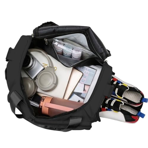 Bolsa Feminina de Academia Esporte Mala de Viagem Masculina Feminina Fitness (Preto)