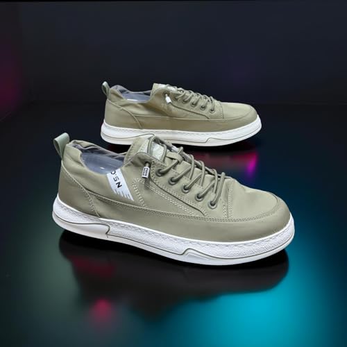Image of N P Style Casual Sneakers, Canvas Low-Top with White Sole, Lace-up Design, Shoes for Men