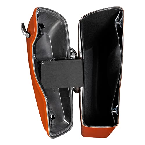 Alforjas Rígidas HR3 en Naranja Quemado/Negro Denim, Compatibles con Harley Road Glide Special, Ultra, Street Glide Special y Ultra Limited (2019) miniatura 5
