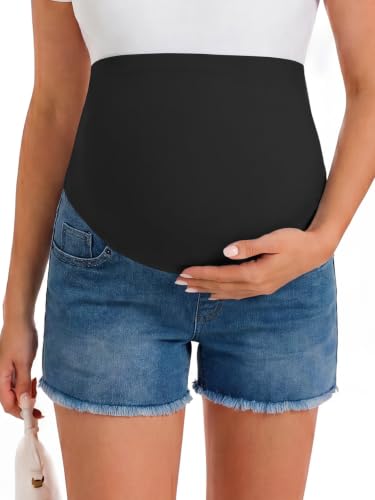 Summer Mae - Summer Mae Maternity Jean Shorts, Cool-Touch Soft Breathable Dark Blue Denim, Size 2XL - Best Deal on Amazon
