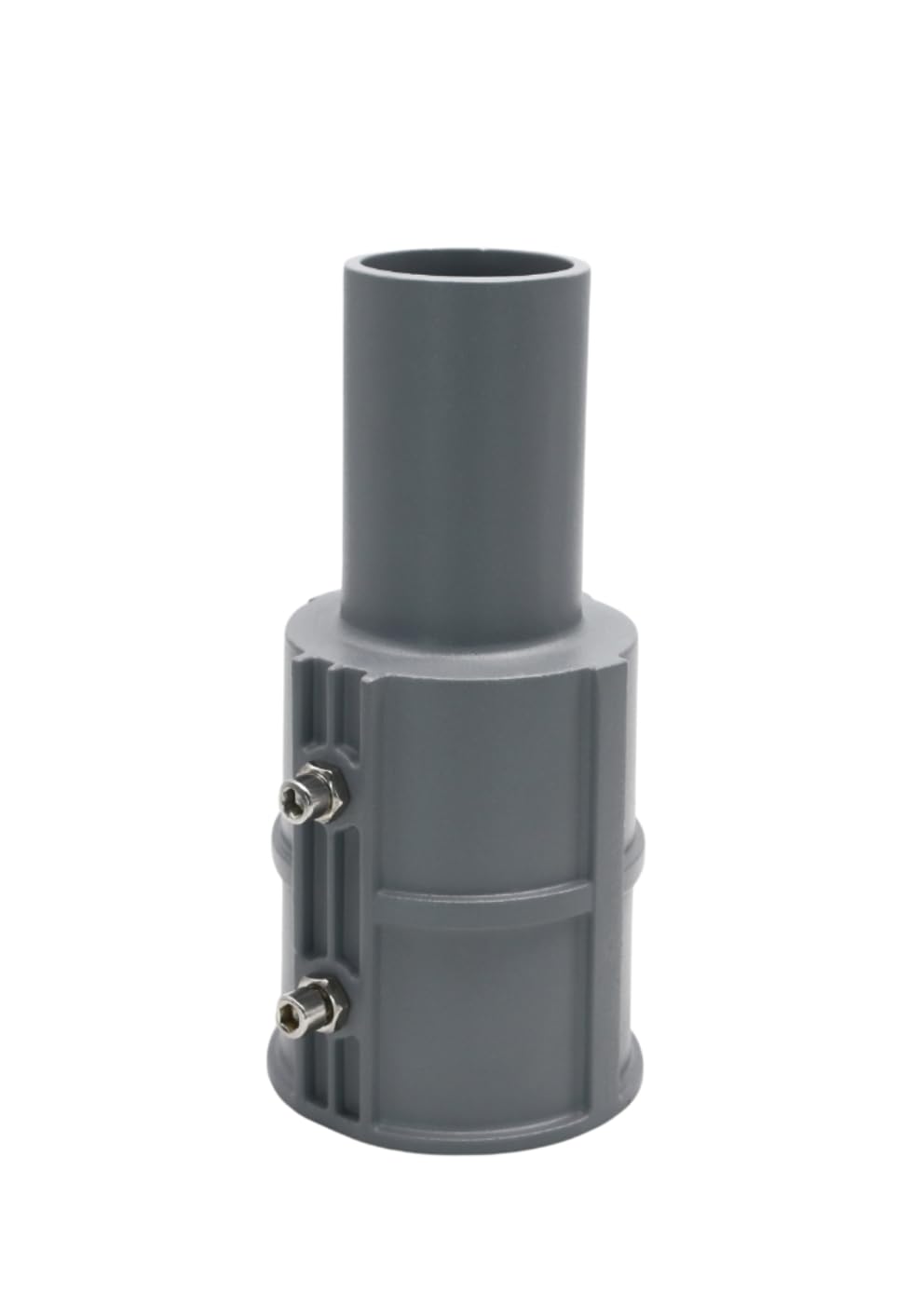 Straßenleuchten Adapter Ø80 mm auf Ø60 mm - 1-fach - Reduzieradapter für Straßenleuchte, Laterne, Straßenlampe, Lichtmast, robust & wetterfest, einfache Montage - Grau