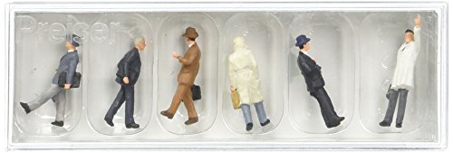 Preiser 10381 Passengers Businessmen with Coats Package(6) HO Model Figure