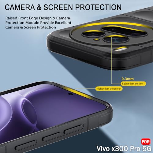 Image of TheGiftKart Liquid Silicon Back Cover Case for Vivo X300 Pro 5G | ShockProof Military Grade Protection | Micro-Fibre Cloth On Inner Side | Anti-Slip Grip Back Case Cover for Vivo X300 Pro (TPU, Black)