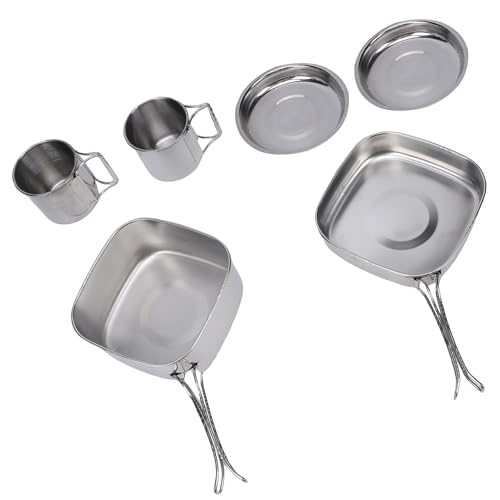 Ensemble de cuisine de camping portable en acier inoxydable durable 6 pcs - 2