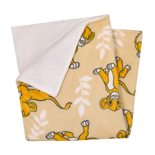 Image of NoJo Disney Lion King Tan, Beige and White Simba Super Soft Sherpa Baby Blanket