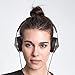 Frends Taylor Wired Headphones Over Ear, Women’s Fashion Headphones, Hi-Fi Sound, 3 Button mic and Remote, Black Leather Headband, Hand Polished Gunmetal Cap