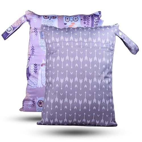 Image of Chic Buddy Waterproof Wet Bag, Washable, Reusable for Travel, Beach, Pool, Stroller, Diapers, Dirty Gym Clothes, Wet Swimsuits, Toiletries (Modern Rustic, Wet Bag /Dry Bag)