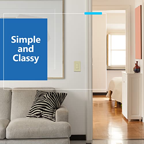 Image of LIDER Lighted Double Switch with Screwless Wall Plate, Combination Frameless Decorator Switch with Locator Light, Ground Terminal, Single Pole, 15A 120V, UL Listed, Thermoplastic, Matte Ivory