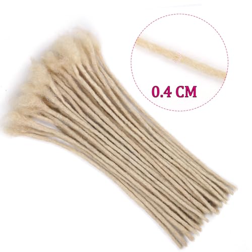 Huarisi 100% Human hair Dreadlocks Extensions for Black Women 12 inch 60 Strands 0.4cm Blonde Afro Kinky Real Hair Fashion Handmade Permanent Loc Extensions for Man (#613 - Image 4