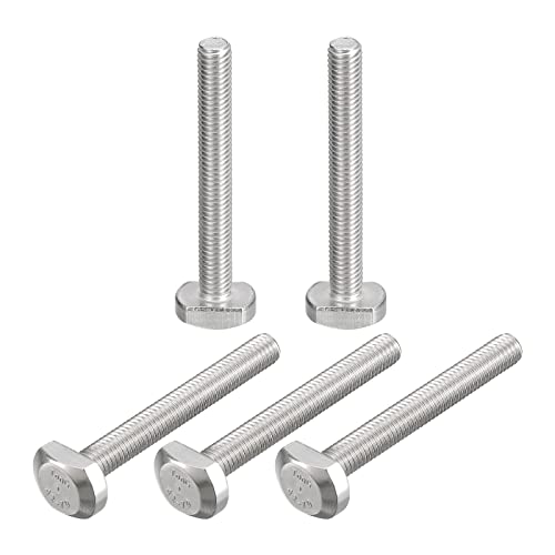 uxcell T-Slot Bolts, 5pcs M5x40mm T Slot Drop-in Stud Sliding Bolts 304 Stainless Steel T Shape Screws for T Track
