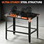 Work Bench 36" x 24", 800LBS Capacity Metal Welding Table, Heavy-Duty Work Table with 0.63" Fixture Holes and Non-Slip Foot Pads for Welding, Sawing, Auto Repair