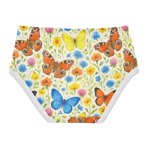 Joisal Animals Toddler Girls Underwear 2t Cotton Little Girl Panties Watercolor Butterflies Wildflowers Briefs Kids Undies2