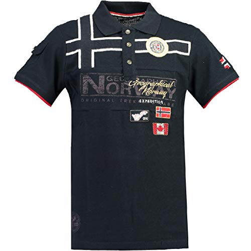 Klipo Men - Men's Cotton Polo Shirt - Regular Fit Short Sleeve - Breathable Short Sleeve T-Shirt - Classic Men's T-Shirt (Navy S)
