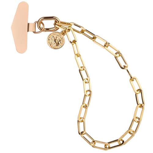 TIANXUAN Phone Wrist Strap Metal Mobile Phone Chain Lanyard Anti Theft Charm Strap with Detachable Metal Tether Tab Lightweigth Convenient Carrying Hands-Free for Women Girls for iPhone Secure